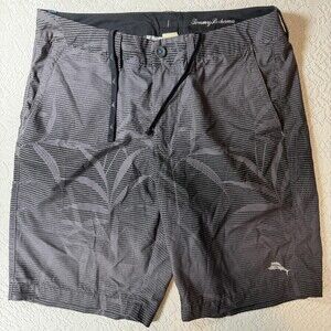 Tommy Bahama Swim Shorts Mens 30 Gray Tropical Floral Lined Drawstring Trunks